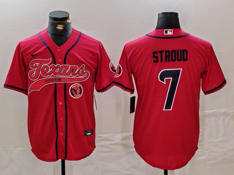 Men Houston Texans #7 Stroud Red Joint Name 2024 Nike Limited NFL Jersey style 1->houston texans->NFL Jersey